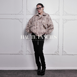 HAUTE FANCIES后构想｜奶杏灰中性风大口袋加厚谷仓夹克短外套