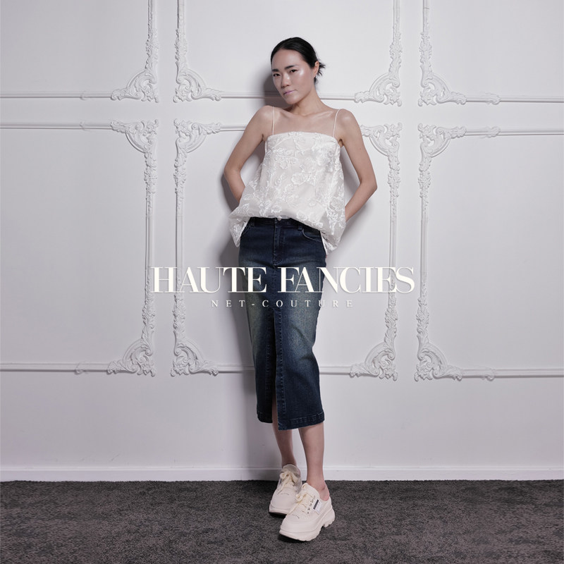 优雅的牛仔 HAUTE FANCIES后构想｜修身显瘦精工洗水牛仔半裙中裙