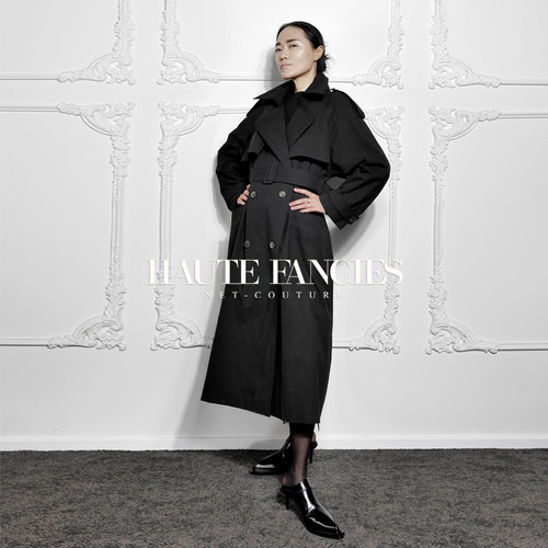 新品女侦探后构想复古长风衣外套