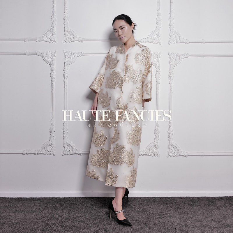 牡丹 HAUTE FANCIES后构想｜金牡丹开门襟中长外套法式风衣25早秋