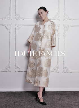 牡丹 HAUTE FANCIES后构想｜金牡丹开门襟中长外套法式风衣25早秋
