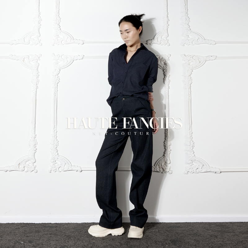 男友风 HAUTE FANCIES后构想｜宝蓝色软牛仔宽松衬衫25春夏新