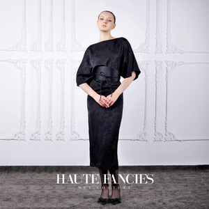 苏杭丝绸HAUTE FANCIES后构想 | 法式新品优雅提花一字领连衣裙