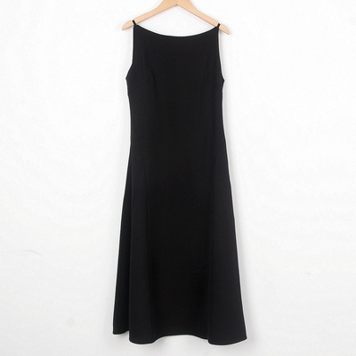 品牌尾货女气质女神斜纹肌理经典一字领收腰吊带大方得体连衣裙