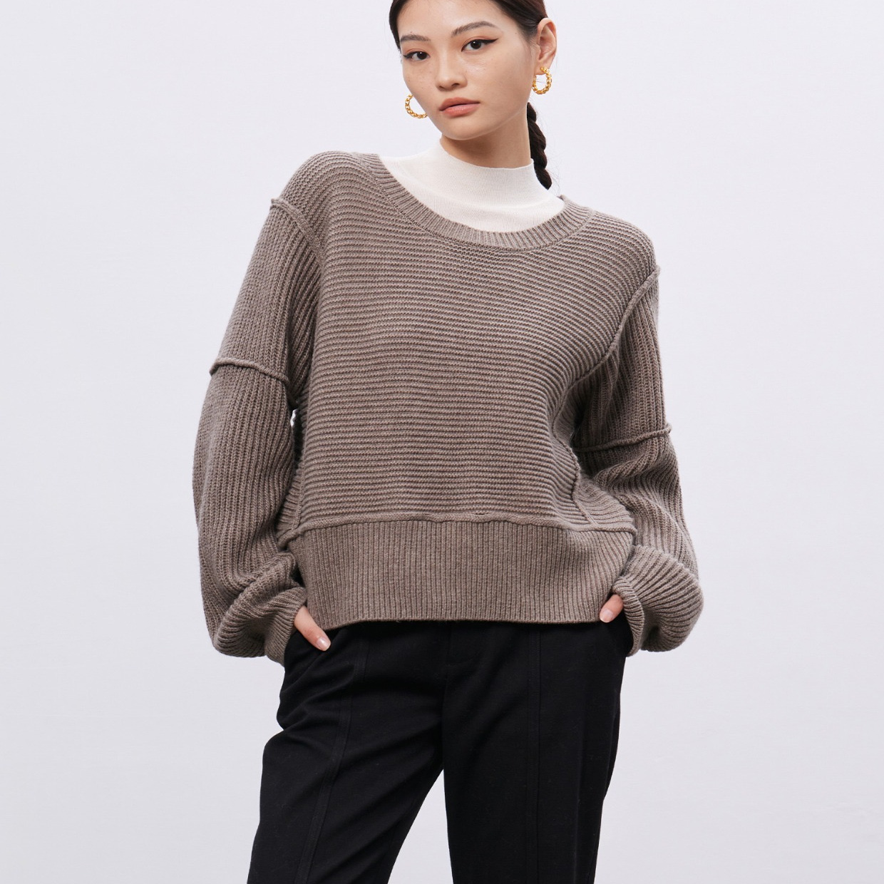 M系列定制兔绒混纺纱线针织毛衣