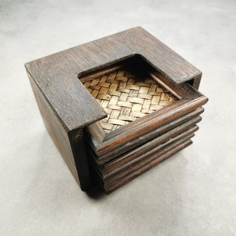 泰国民族复古木质杯垫多款可选