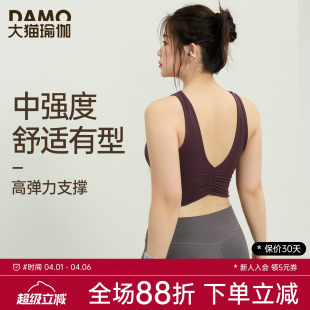 运动内衣女美背透气健身普拉提瑜伽背心胖mm外穿露背练背文胸 大码