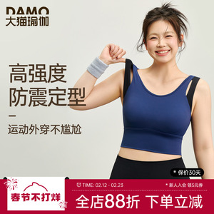 大码运动内衣女高强度防震防下垂瑜伽服背心胖MM普拉提健身服套装
