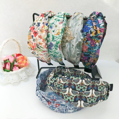 英国Liberty高支棉交叉发箍打结发箍平替5厘米宽