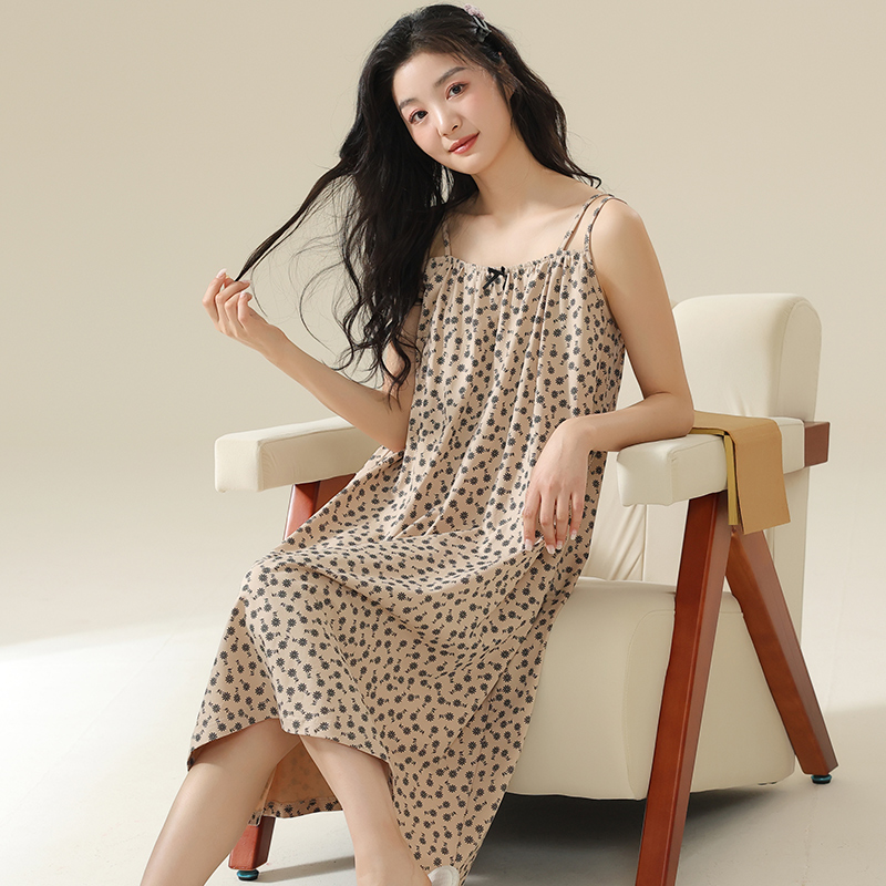 莫代尔可内搭可外穿日系小碎花夏