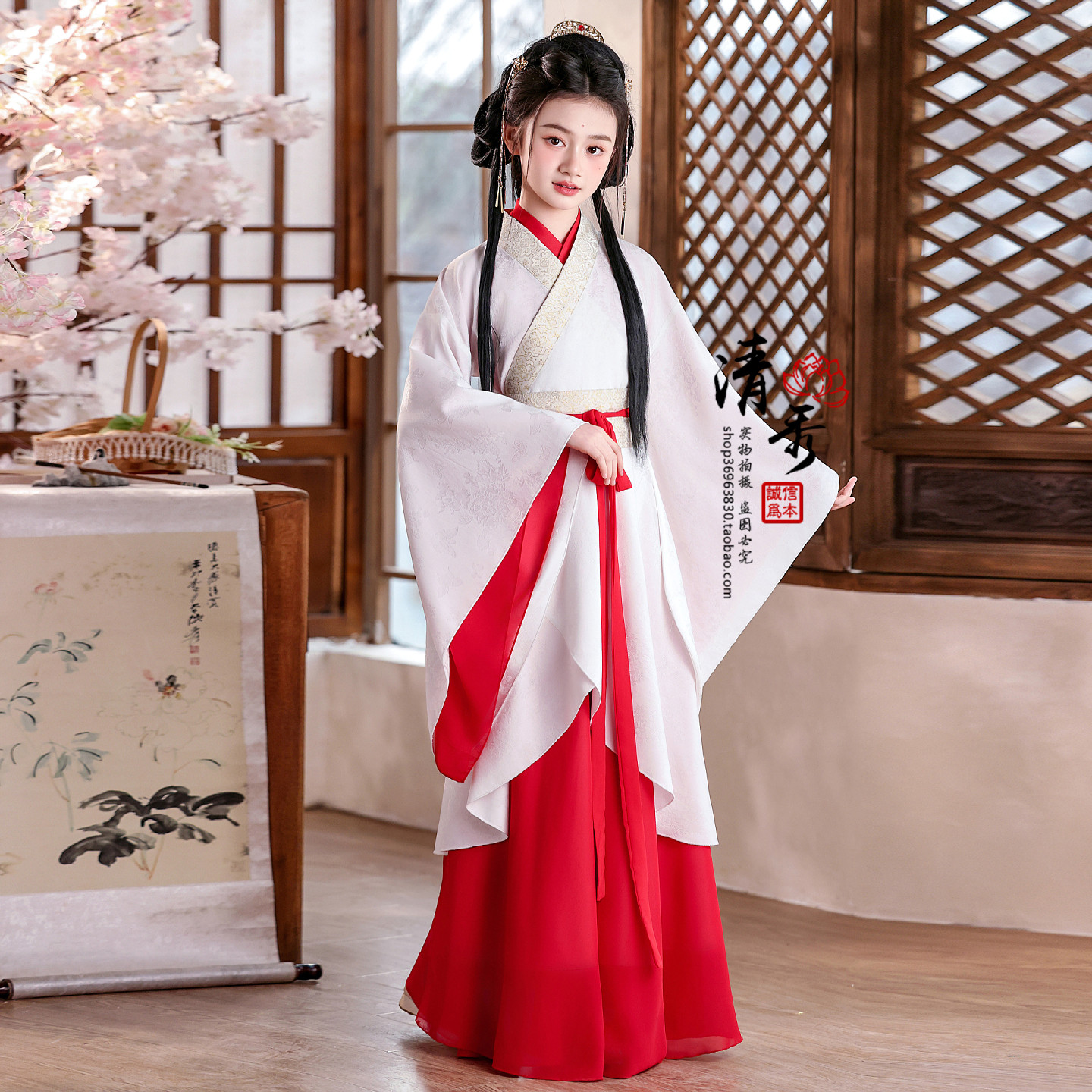 儿童古装宋制原创2026新款国风汉服古风女童战国袍交领广袖演出服