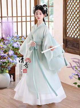 汉服女童2026新款原创古风超仙春秋唐装国风魏晋演出古筝儿童春装