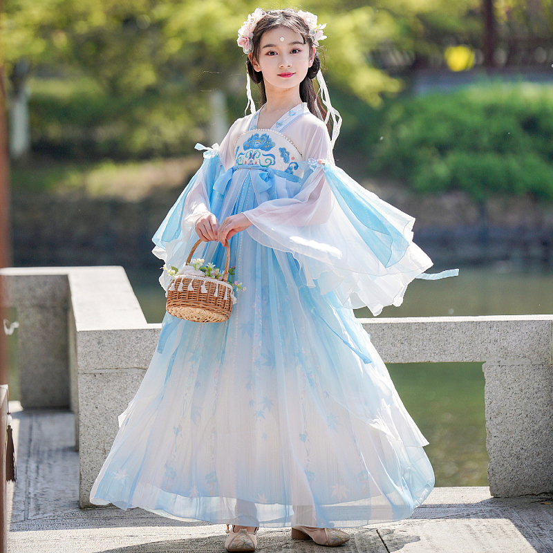 女童汉服唐装古装超仙演出服