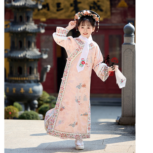 2025新款女童汉服刺绣古装旗袍儿童中国风清朝格格冬季加厚演出服