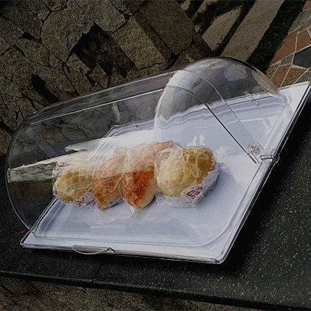 面包蛋糕点心水果托盘带盖食品展示试吃盘透明保鲜盖食物罩密胺