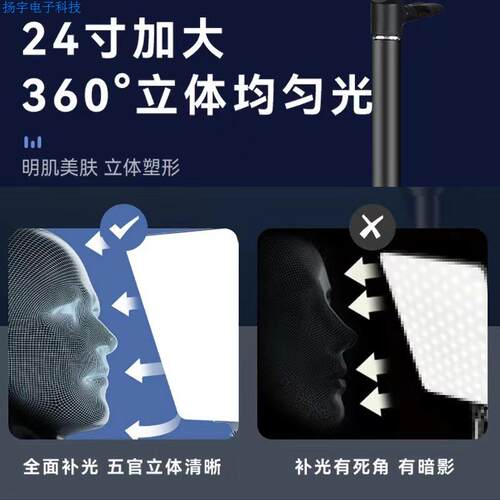 新款LED全面屏平板灯 摄影直播拍照打光灯直播RL系列多尺寸补光灯