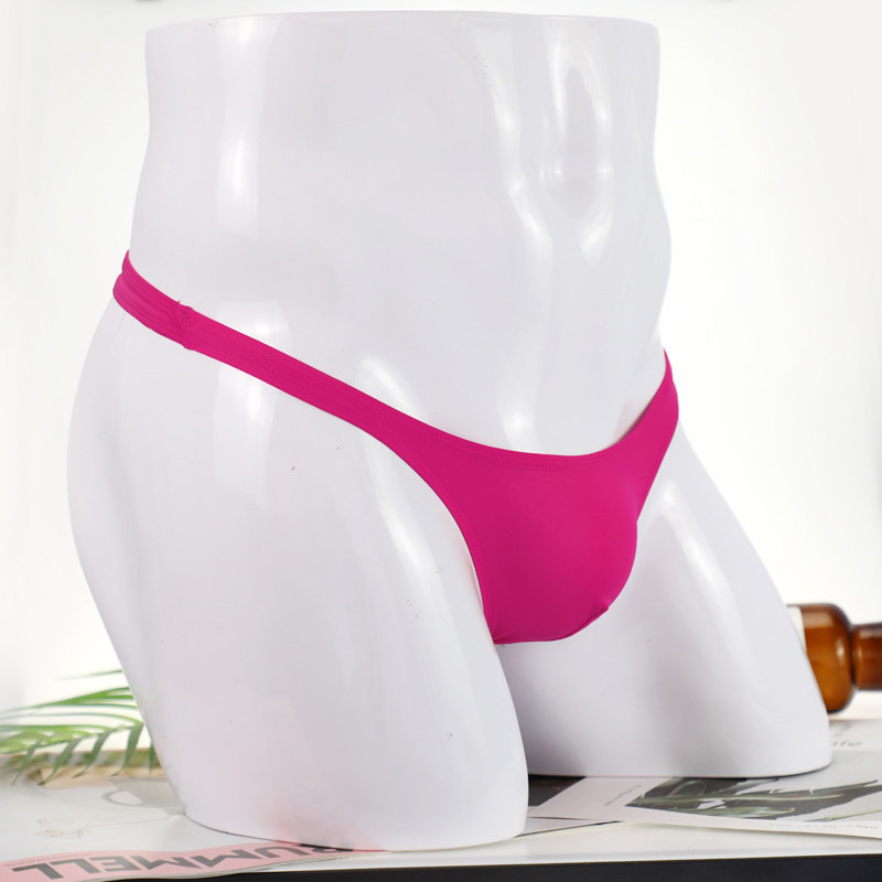 包邮潮男超性感低腰冰丝比基尼裤牛奶丝半透明丁字裤男式T裤C020