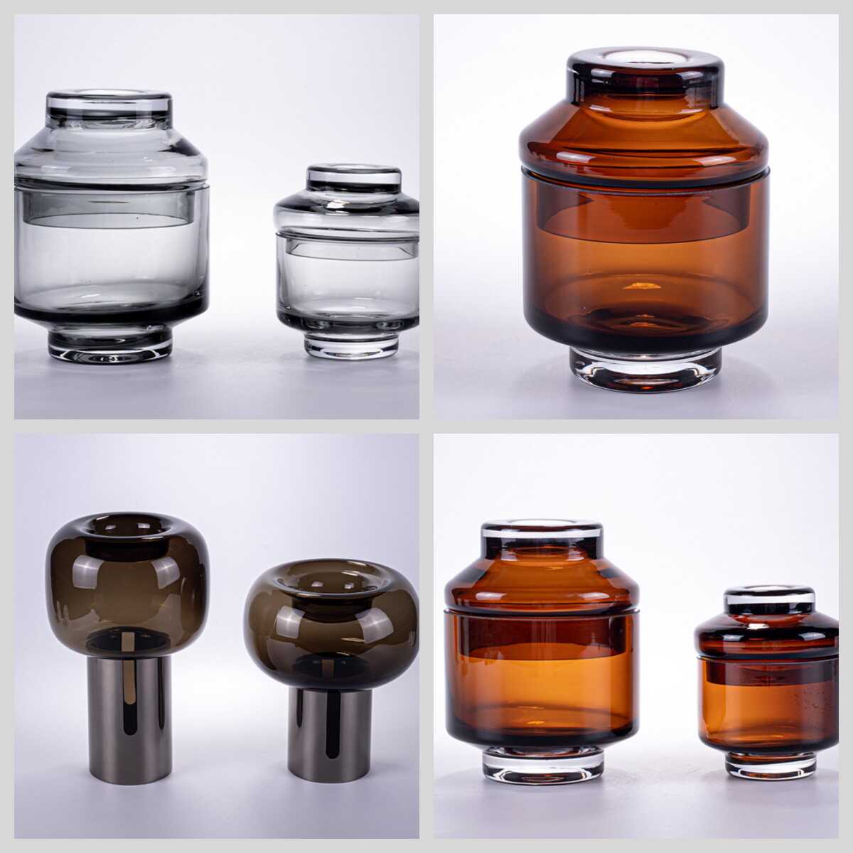 现代简约创意玻璃储物罐密封装饰罐样板房桌面酒柜软装饰品工艺品