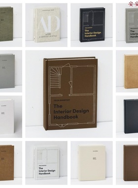 现代简约创意麻布仿真书道具书假书装饰书书架书房背景墙软装饰品