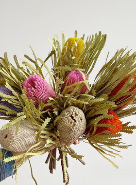 进口永生干花班克木帝王花软装花店家居装饰样板房售楼处桌面摆设