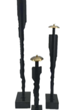 现代简约创意铸铁人物摆件带帽高人隐居人样板房售楼处软装饰品