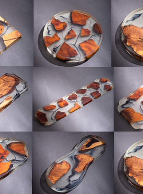 现代简约创意实木树脂样板房