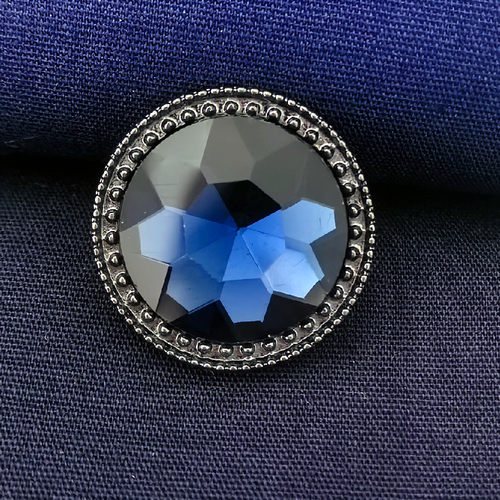 小香风镶钻圆形黑色金属衬衣钮扣针织开衫裙子深水晶扣子枪黑色底