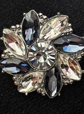 水晶钻扣蓝灰白红绿色复古金属扣毛呢汉服大衣秋冬雪地靴纽扣包邮