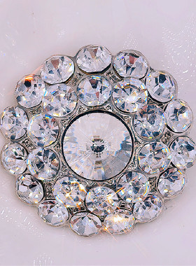 水钻闪亮玻璃水晶大扣子复古满钻手缝扣西服外套红粉蓝绿紫色纽扣