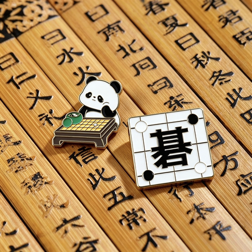 围棋五子棋金属徽章工作照正装配