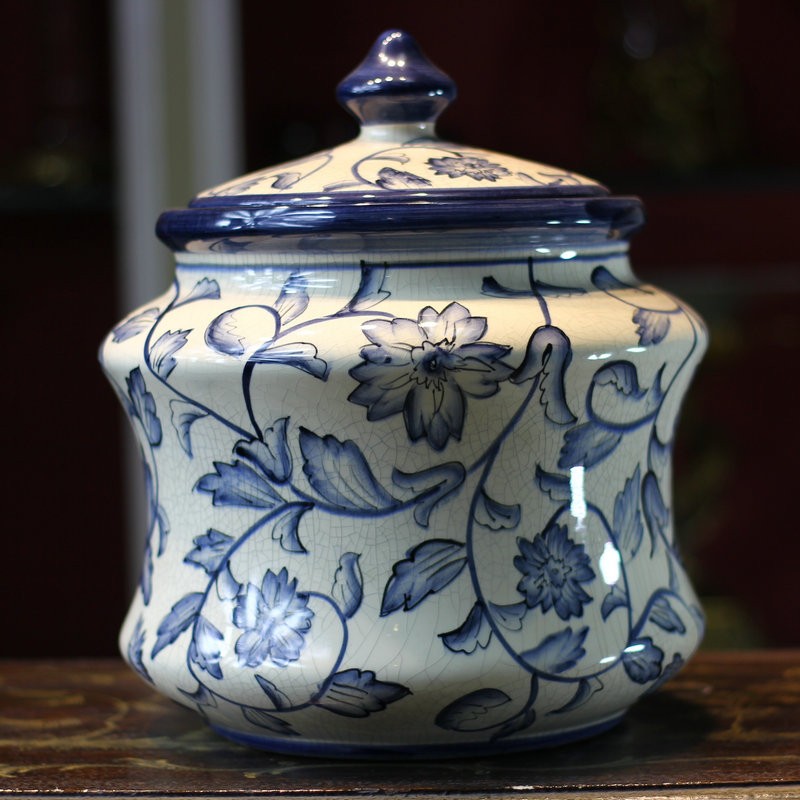 新中式风格青花瓷陶瓷储存罐