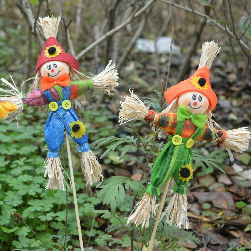 手工稻草人假人吓鸟防鸟驱鸟稻草人模型道具稻草人工艺品制作稻谷