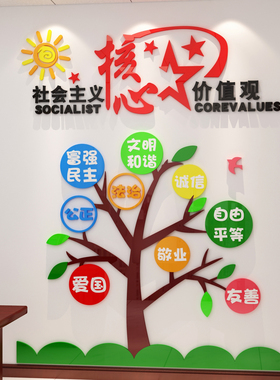 社会主义核心亚克力3d立体墙贴