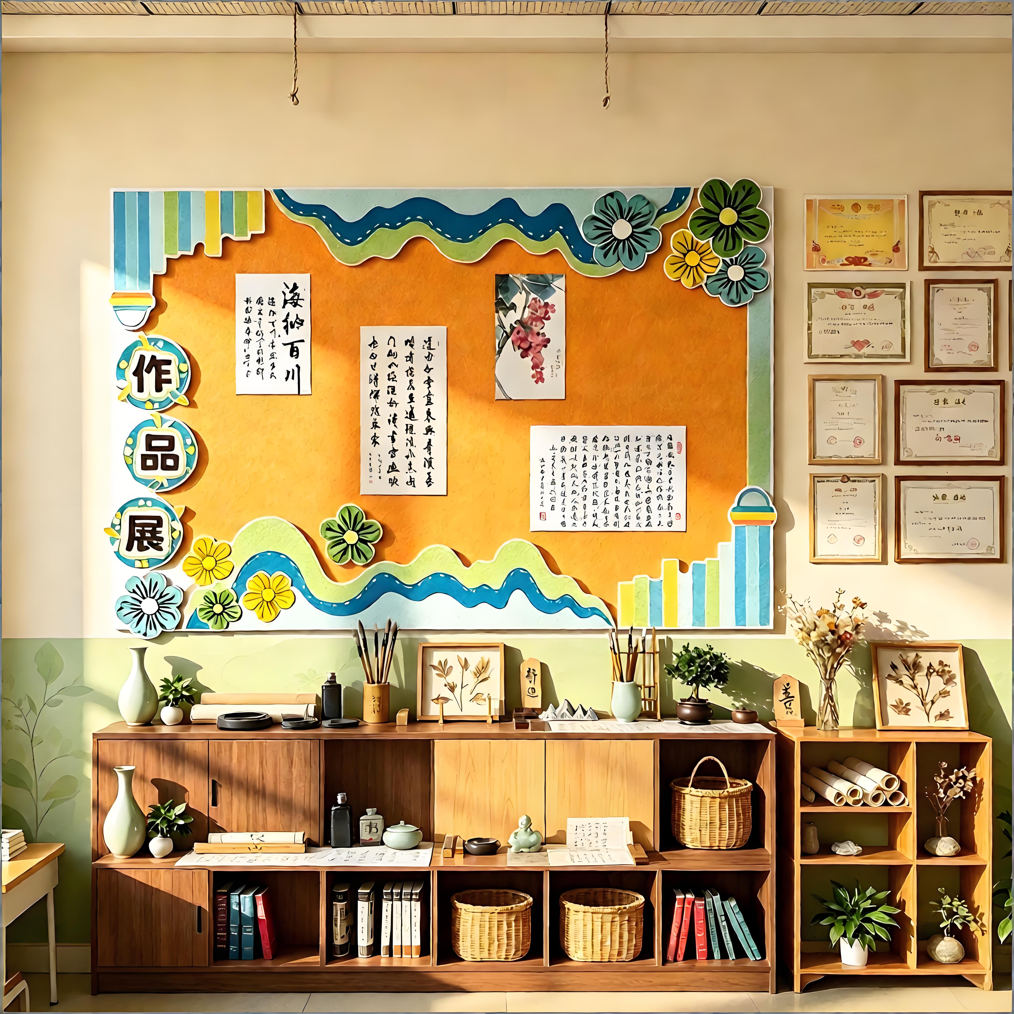 优秀作品展示墙贴教室黑板报