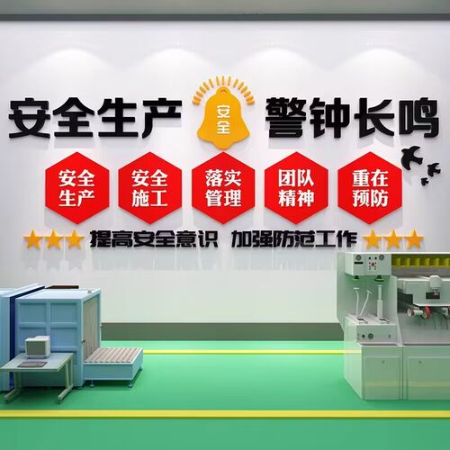 安全生产文化墙警钟长鸣标语背景