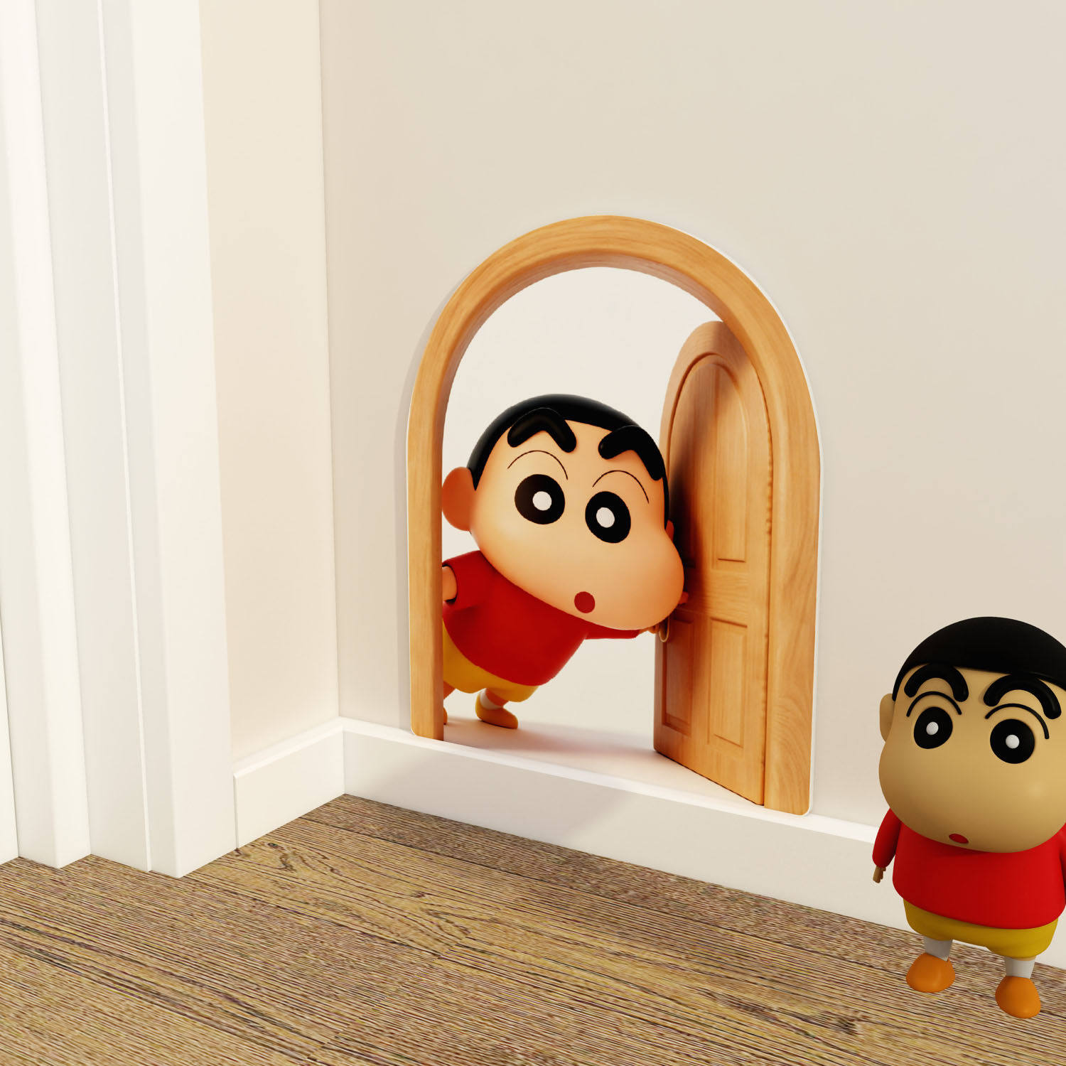 蜡笔小新儿童房3D立体贴画遮丑