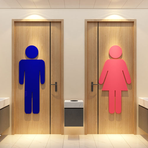 男女洗手卫生间公共厕所指示导向标识牌淋浴墙贴纸画亚克力3d立体