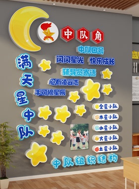 满天星中队角布置文化墙贴班级教室装饰环创少先黑板海报素材小学