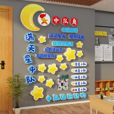 满天星中队角布置文化墙贴班级教室装饰环创少先黑板海报素材小学