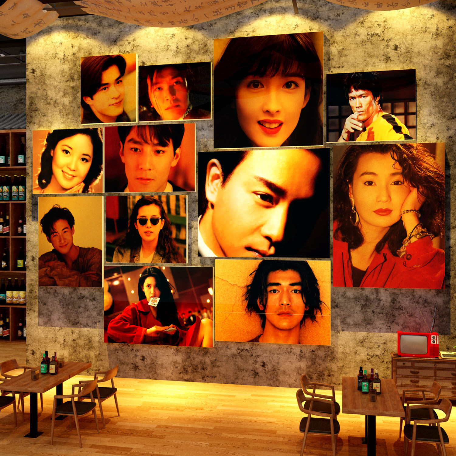 复古港风明星海报8090怀旧老物件网红打卡墙面装饰餐饮火锅烧烤店