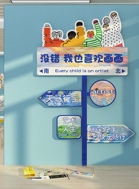 画室布置美术室教室装饰画培训机构班文化墙幼儿园美工室墙面环创