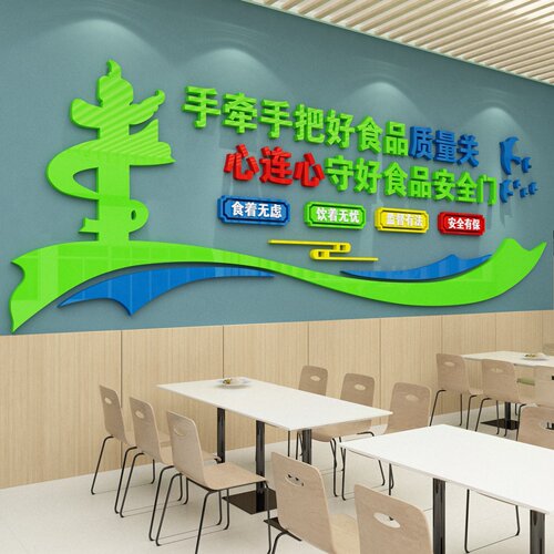 食堂文化墙贴员工餐厅墙面装饰