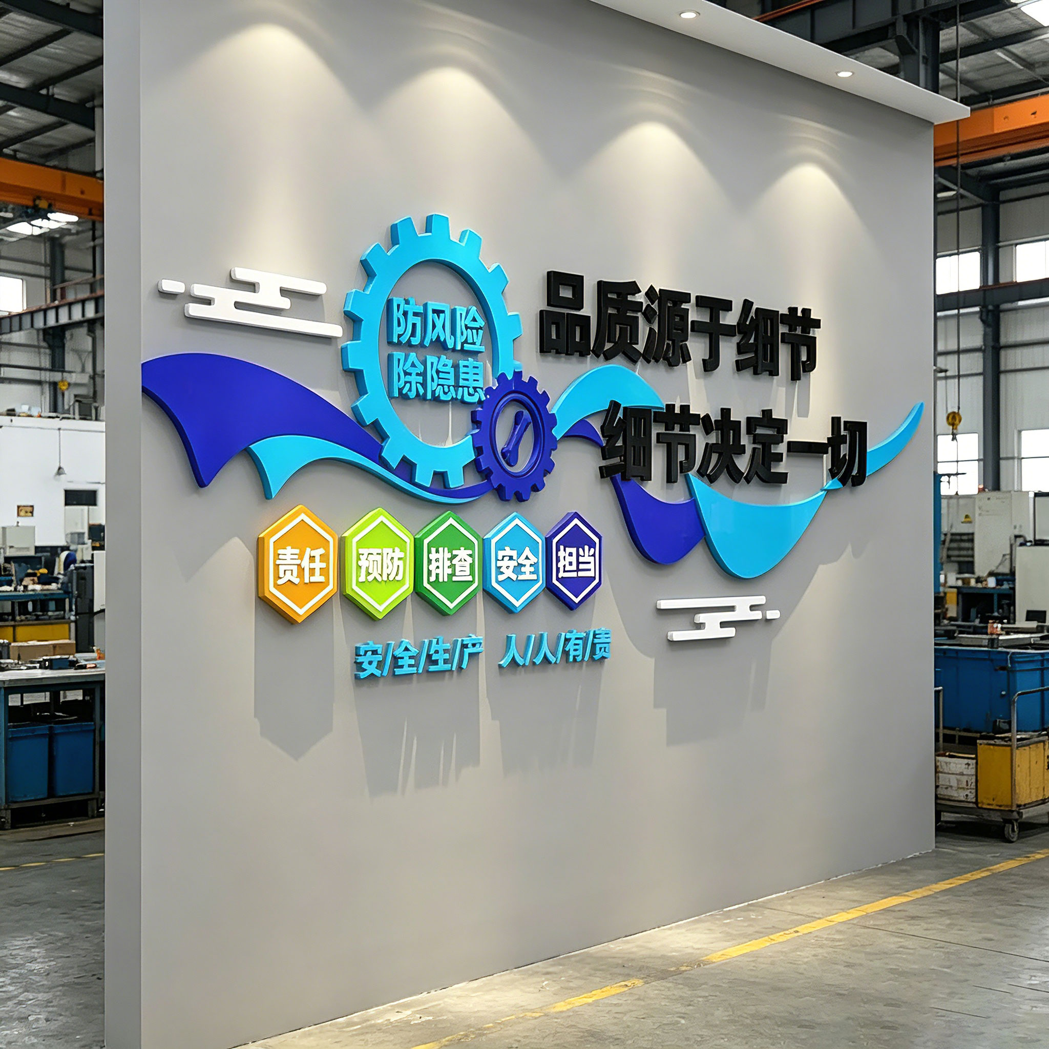 工厂车间办公室励志标语墙贴