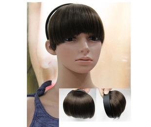 精品假发头发帘 带发箍式齐刘海发片 逼真齐头帘 隐形假刘海哑光