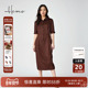 海尔曼斯春夏新品 体制内优雅气质收腰A字版 显瘦连衣裙20882A5Q