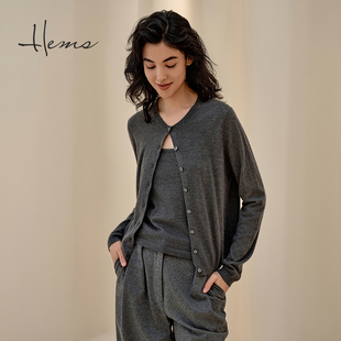 海尔曼斯羊绒老钱风短款 圆领背心气质保暖240Q4D7R 门店同款