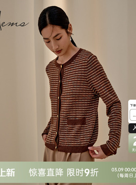 海尔曼斯门店同款复古小香风羊绒衫肌理感时尚亲肤保暖240G6D3R