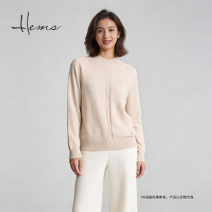 低调内敛高知气质通勤半高领羊绒衫 女250N5B71 新品 海尔曼斯25冬季