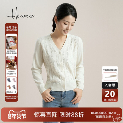 海尔曼斯绵羊毛V领针织衫