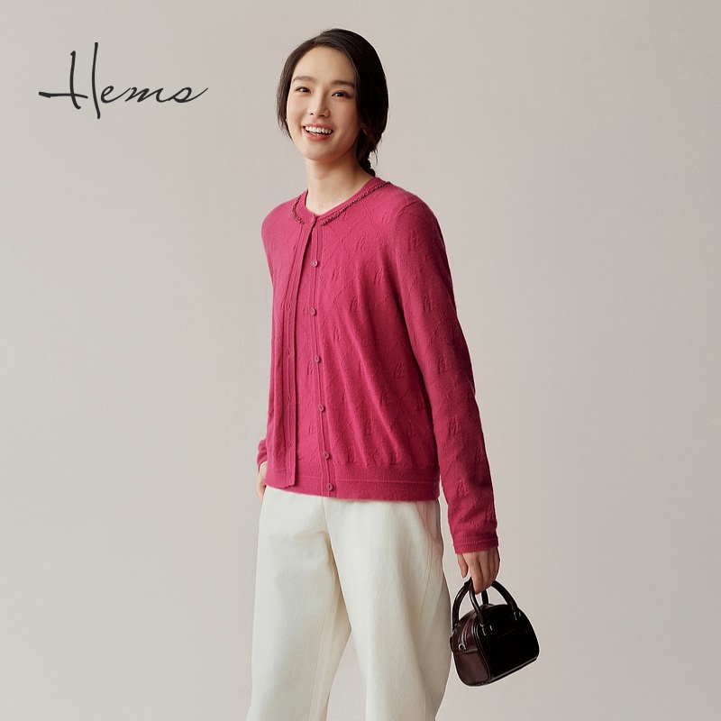 海尔曼斯长袖圆领羊绒衫